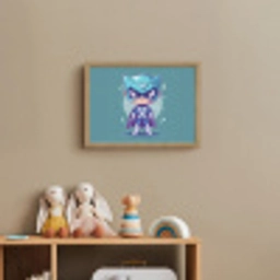 Superheld - Blauw - Jongens Light Box met batterij (Wandlamp kind) middel -sfeer2_kind