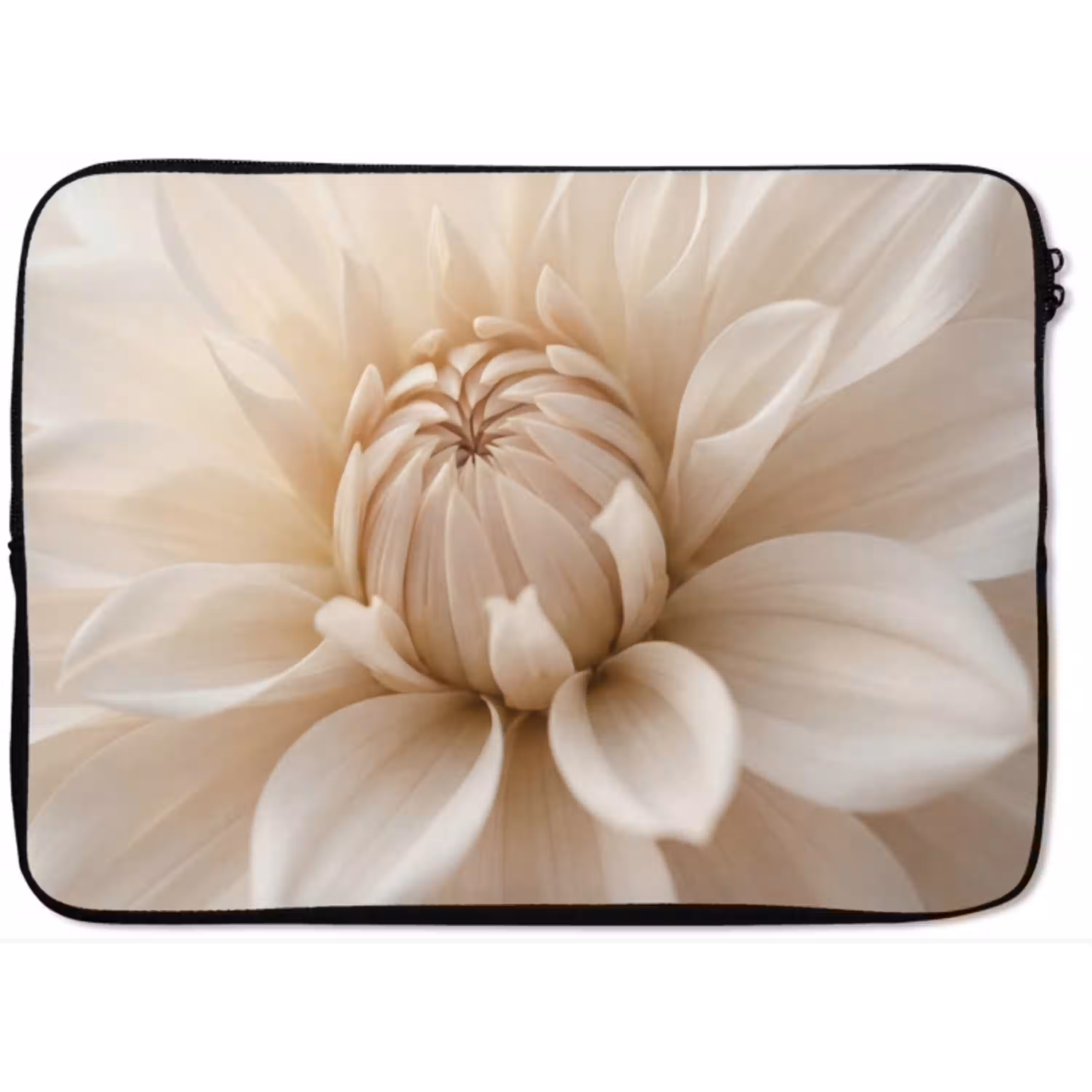 Bloem - Dahlia - Wit laptophoes neopreen klein -zkaufland3dotto