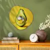 Avocado - Discobal - Geel - Glitter Wandcirkel Organisch Forex 3mm klein -sfeer2
