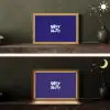 Blauw - Why not - Minimalistisch Light Box met kabel (Tafellamp) klein -sfeer3