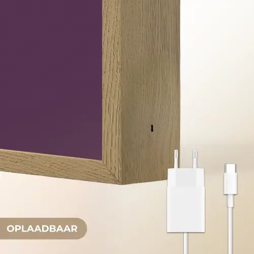 Oh hi - Paars - Cursief Light Box met batterij (Wandlamp) middel -USP_websiteoplaadbaarNL