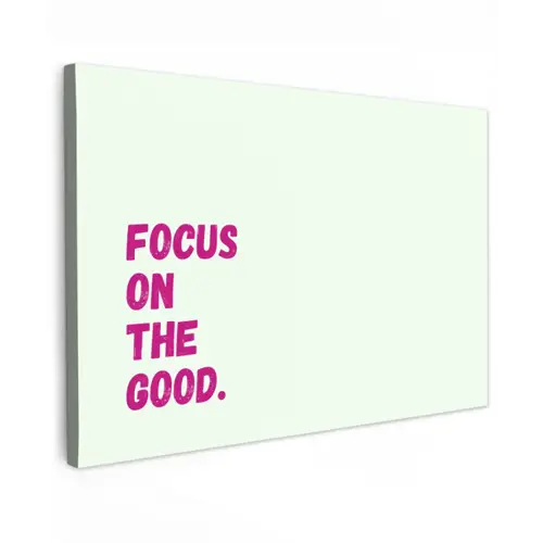 Focus on the good - Beige - Roze canvas 2cm klein -z3d