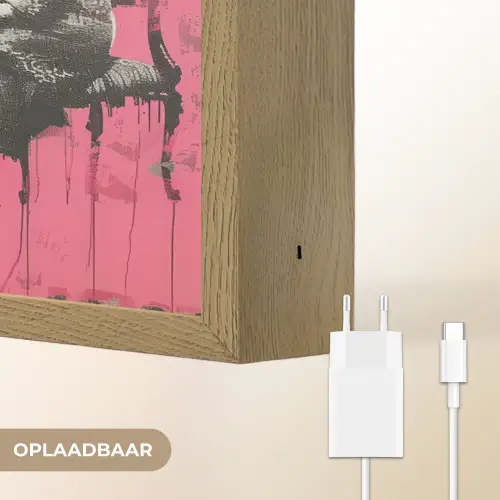 Graffiti - Roze - Street art - Vrouwen Light Box met batterij (Wandlamp) middel -USP_websiteoplaadbaarNL