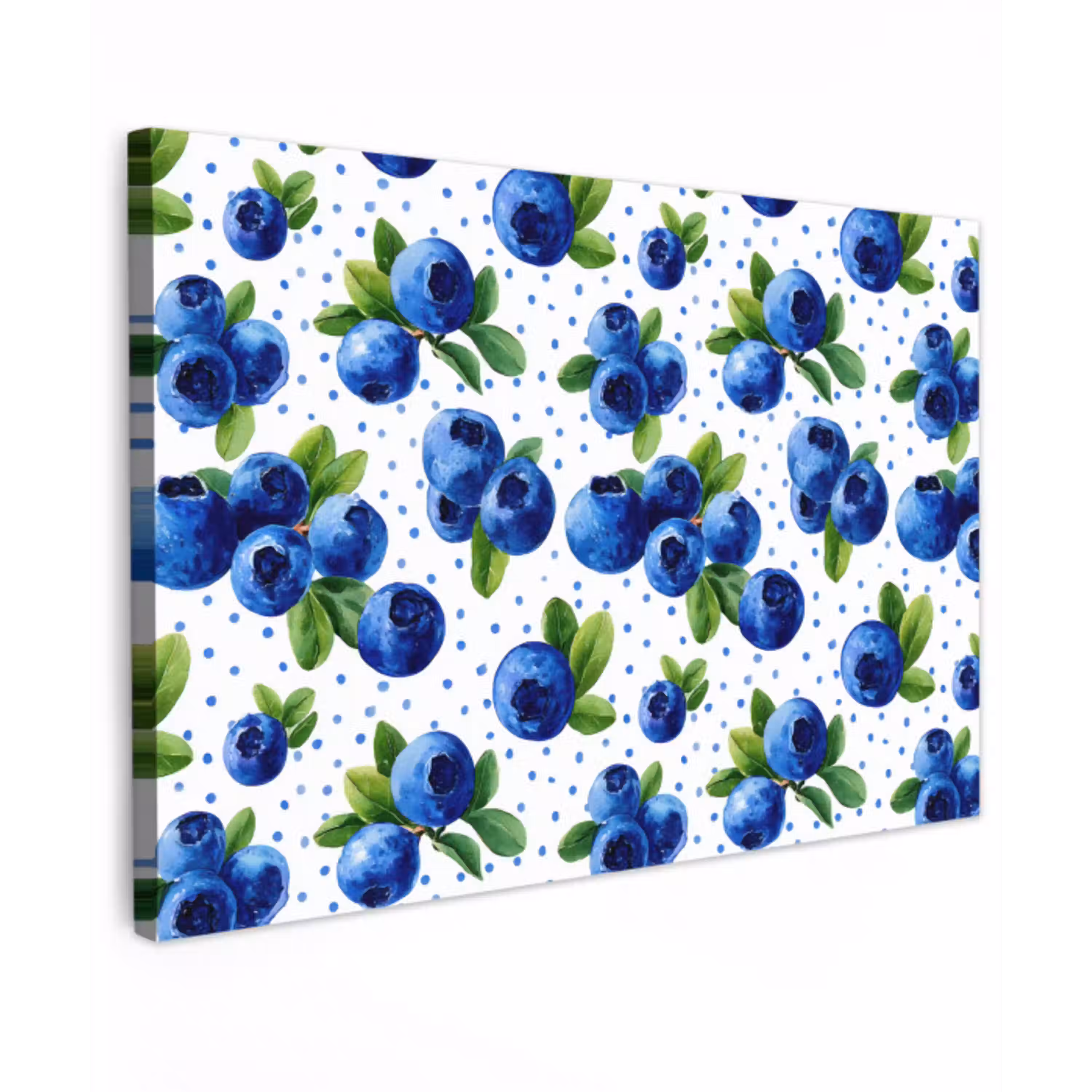 Bessen - Patroon - Blauw Tuinposter op houten frame 2 cm dik klein 845 -3d