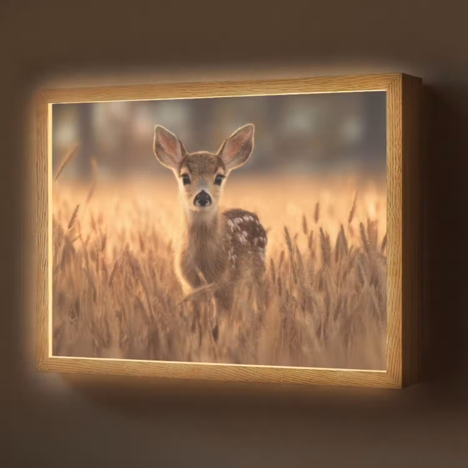 Lightbox - Wandlamp - Hert - Graanveld - Bruin