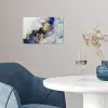 Marmer - Blauw - Goud poster papier klein -sfeer3