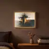 Modern - Zwart - Verf - Goud Light Box met batterij (Wandlamp) middel -sfeer4