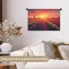 Windmolen - Zonsondergang - Landschap Wandkleed katoen klein -sfeer1