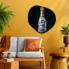 Champagne - Bloemen - Goud - Chique Wandcirkel Organisch Plexiglas middel -sfeer4