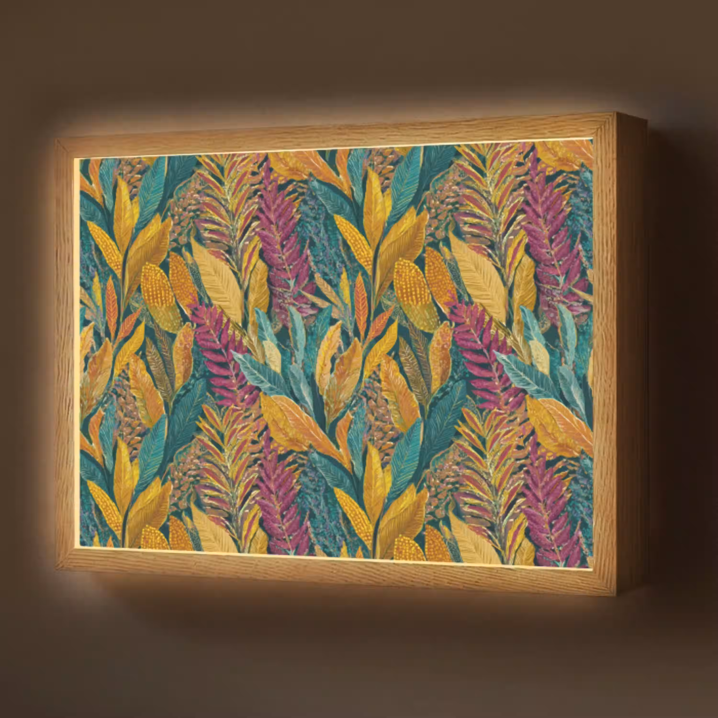 Tropische - Botanisch - Patroon - Kleurrijk - Exotisch Light Box met batterij (Wandlamp) middel 907 -z3d_website