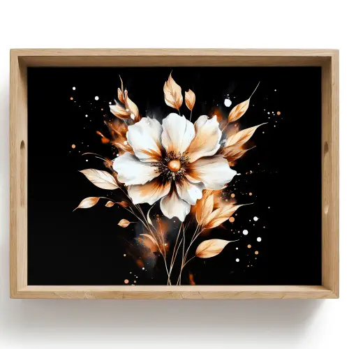 Bloem - Verf - Goud - Graffiti - Modern Dienblad Rechthoek middel -z3d_shopping