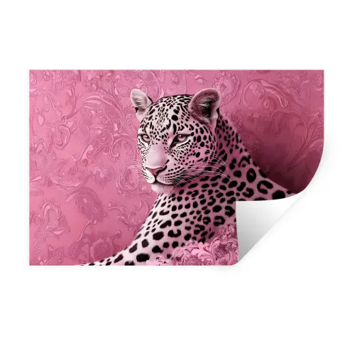 Panter - Luxe - Roze Muursticker klein -3d