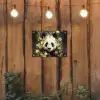 Panda - Pandabeer - Wilde dieren - Natuur - Bloemen tuinposter los doek klein -sfeer1