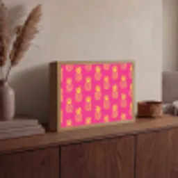 Ananas - Trendy - Roze Light Box met batterij (Wandlamp) middel 907 -sfeer2