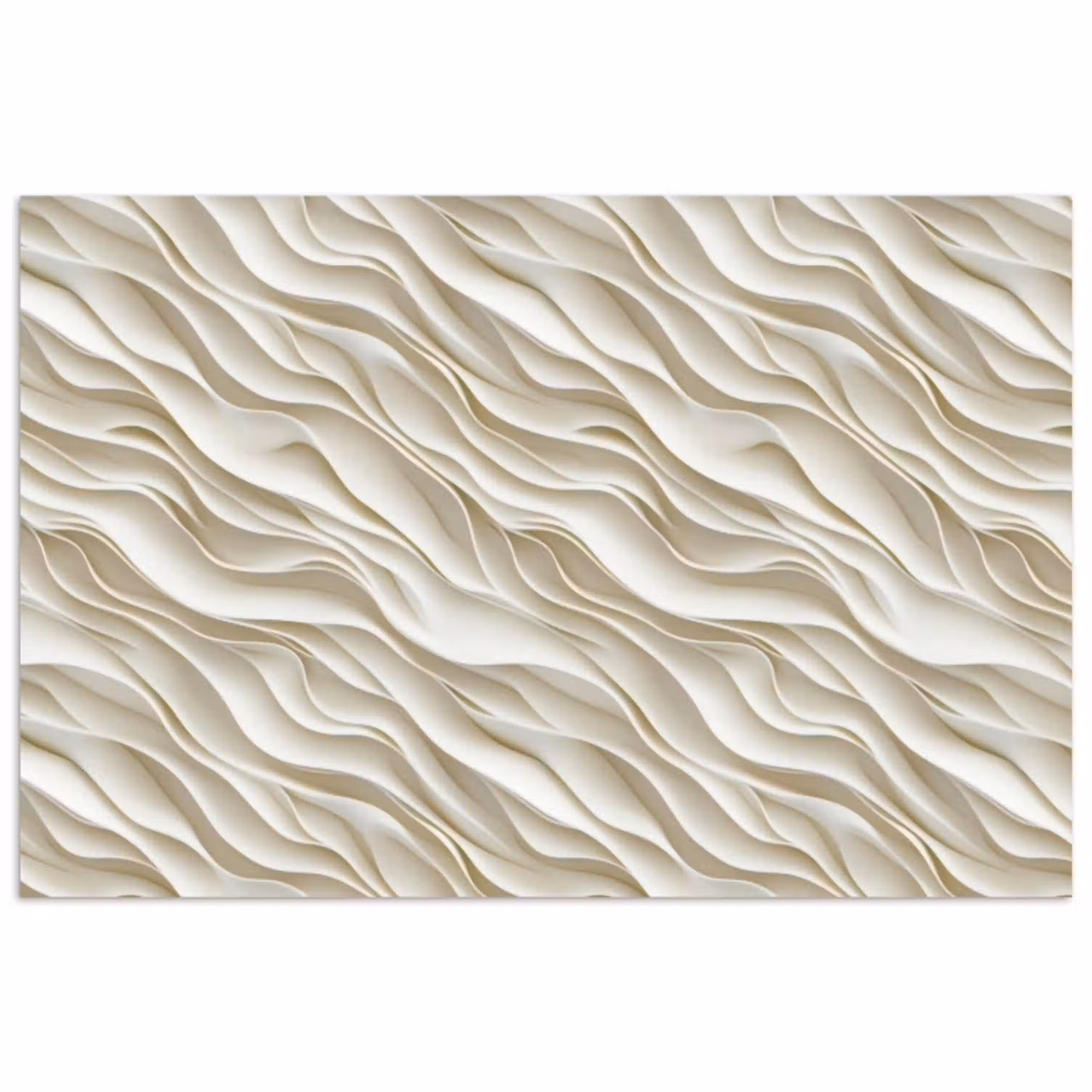 Golven - Wit - Minimalistisch poster papier klein 62 -3d