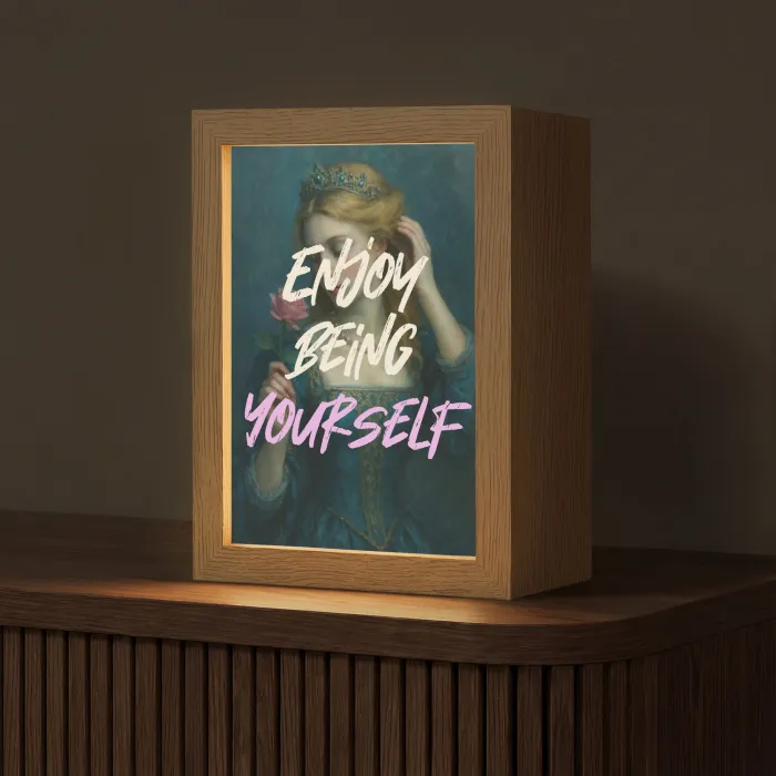 Vrouw - Roos - Quote Light Box met kabel (Tafellamp) klein -z3d_website