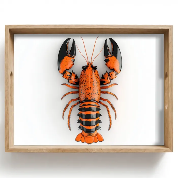 Kreeft - Zwart - Oranje - Wit - Uniek Dienblad Rechthoek middel -z3d_shopping