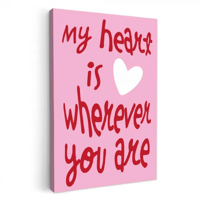 Valentijn - Hart - Liefde - Roze KitchenYeah - Keuken - Canvas klein -3d