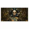 Vrouw - Bladeren - Goud - Vlinders Muismat XXL klein -3d_leeg