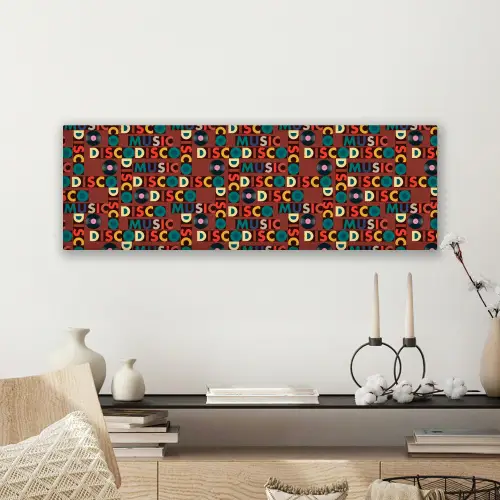 Bruin - Retro - Disco - Patroon canvas 2cm klein 828 -sfeer6