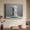 Alpaca - Pasta - Zwart - Wit - Grappig - Dieren Textielframe - compleet frame klein -sfeer3