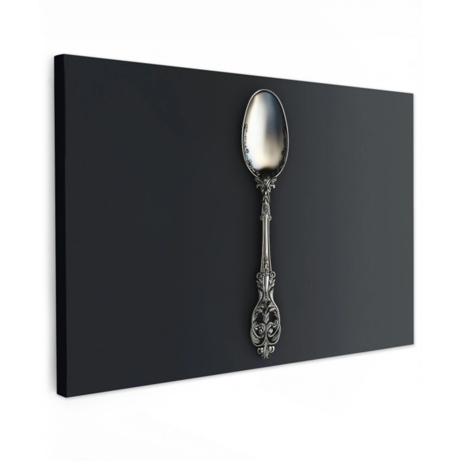 Lepel - Zilver - Metaal canvas 2cm klein -z3d