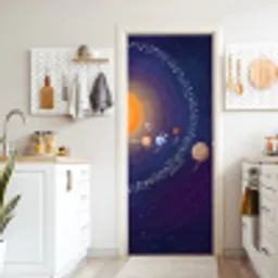Planetenstelsel - Ruimte - Illustratie deurposter klein -sfeer5