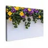 Bloemen - Muur - Geel - Paars canvas 2cm klein -z3d