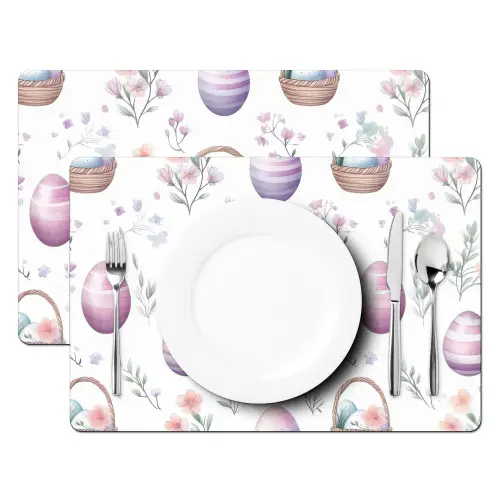 Bloemen - Paaseieren - Patroon Placemat vinyl groot -zzsfeer2_Kitchenyeah-website