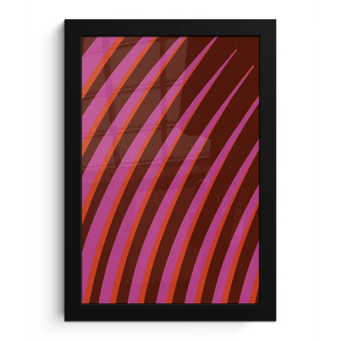 Lijnen - Rood - Beweging fotolijst zwart zonder passe partout klein -3d