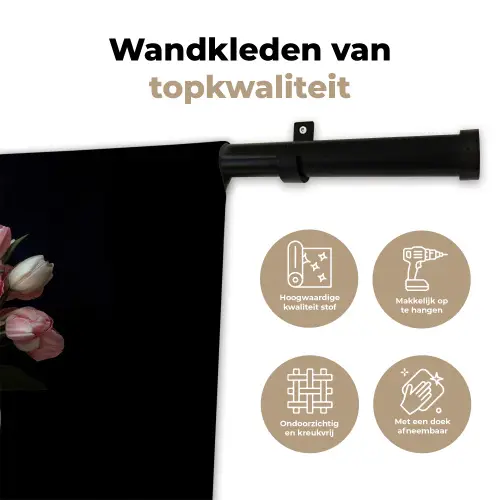 Bloemen - Roze - Tulpen - Vaas Wandkleed katoen klein -sfeer2