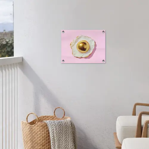 Ei - Disco - Ontbijt - Glitter tuinposter los doek klein -sfeer8