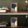 Donkerblauw - Abstract - Lijnen Light Box met kabel (Tafellamp) klein -sfeer3