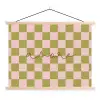 Patroon - Geblokt - Olijfgroen - Amore textielposter latten blank klein -3d