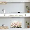 Quote - Bloemen - Schilderachtig keuken achterwand spatscherm klein -voor_na_DE