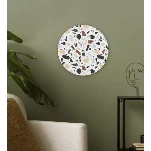 Terrazzo -  Patroon - Kleurrijk - Klei Wandcirkel kunststof plaat 5mm dik klein 188 -sfeer3