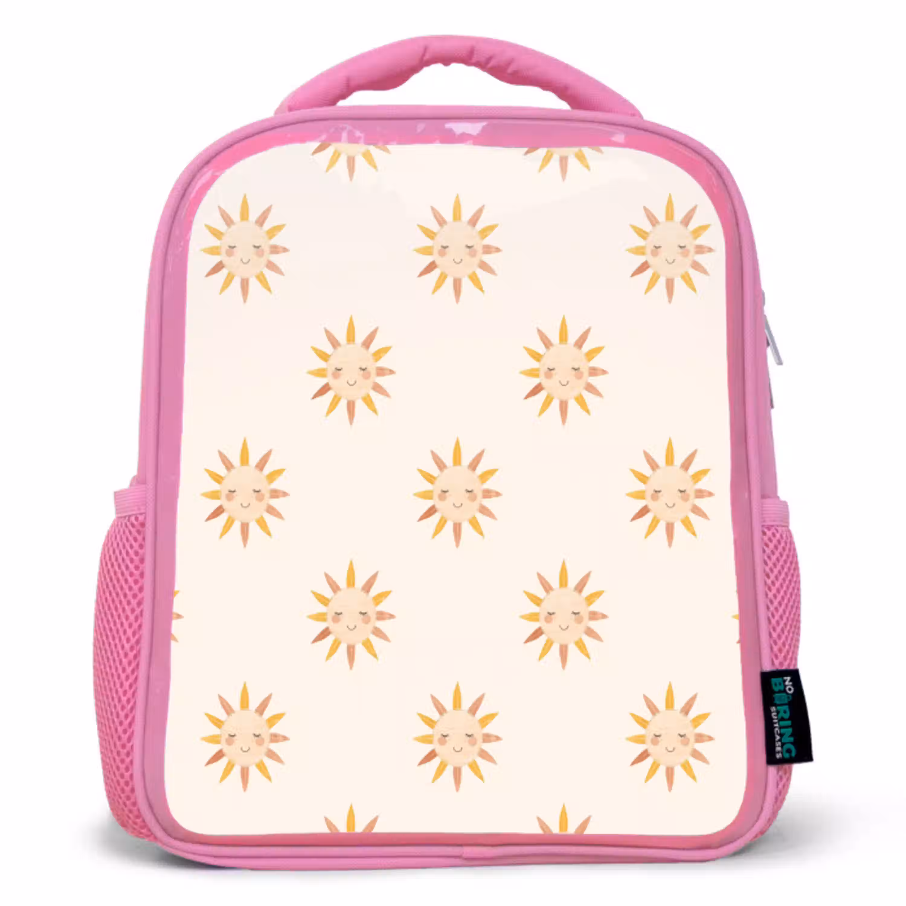 Vrolijk - Zon - Blosjes - Boho Kinderrugzak - Roze middel 863 -3d