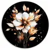 Bloem - Verf - Goud - Graffiti - Modern Wandcirkel plexiglas middel -3d