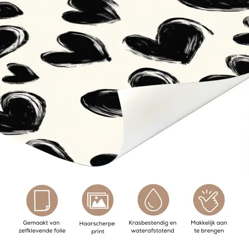 Hartjes - Patroon - Zwart deurposter klein 289 -closeup_NL