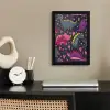 Dinosaurus - Kind - Patronen - Roze - Meisjes fotolijst zwart zonder passe partout klein -sfeer1