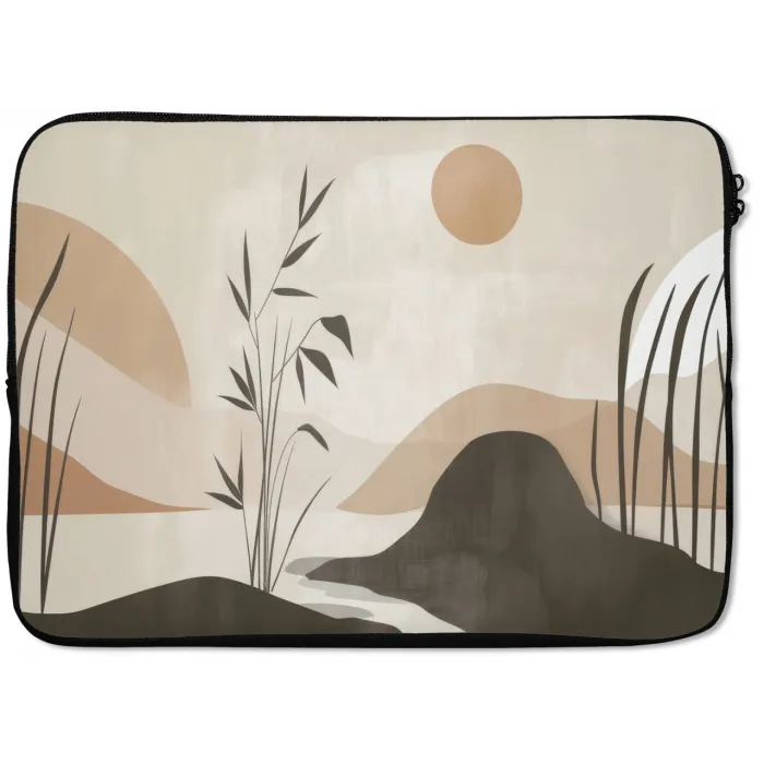 Japandi - Landschap - Beige laptophoes neopreen klein -zkaufland3dotto