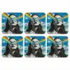 Vrouw - Bril - Regenboog - Wolken onderzetter kurk middel -3d