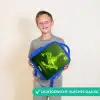 Groene neon omhaal in actie Kinderrugzak - Blauw middel -sfeer1_NL