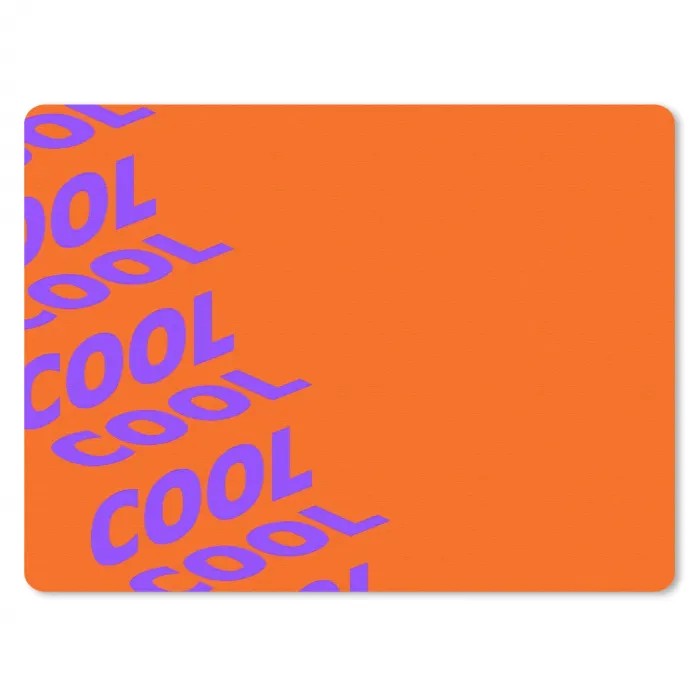Cool - Paars - Oranje muismat rubber klein -3d