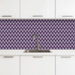 Patronen - Vintage - Blauw - Rood keuken achterwand 2 middel 871 -3d