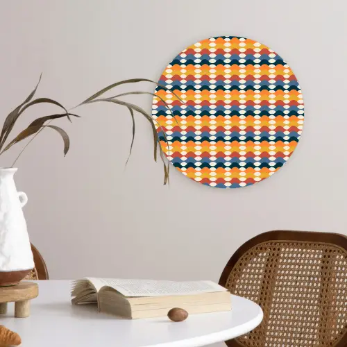 Retro - Disco - Golven Wandcirkel kunststof plaat 5mm dik klein 188 -sfeer4