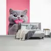 Kat - Valentijn - Roze - Liefde fotobehang vinyl groot -slaapkamer