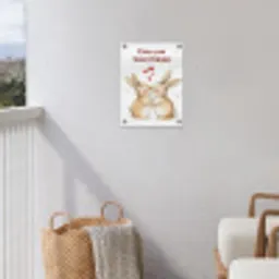 Liefde - Rood - konijn tuinposter los doek klein -sfeer8