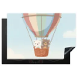 Luchtballon - Beren - Pastel Inductie beschermer vinyl 3mm klein -3d