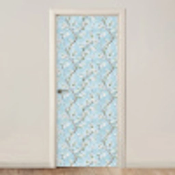 Kersenbloesem - Textuur - Blauw deurposter klein 289 -3d_beige